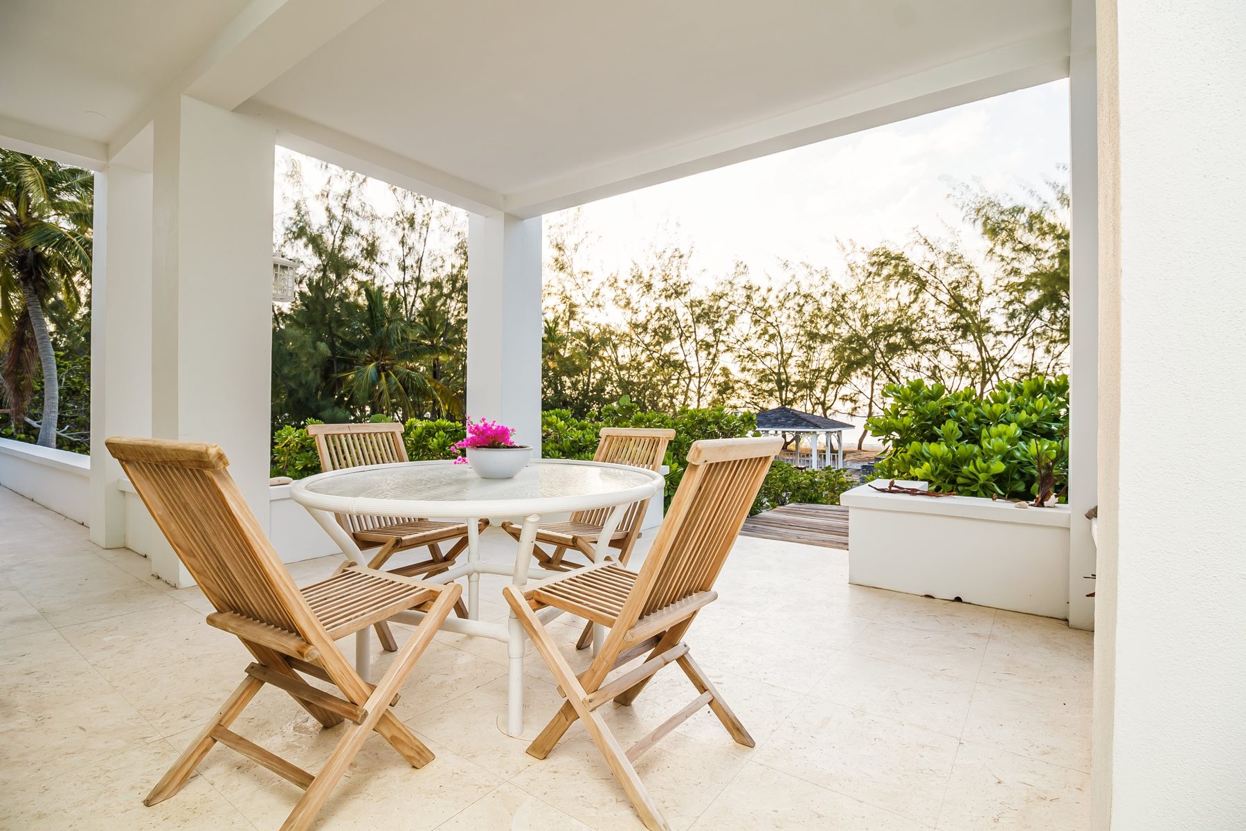 Villa Serenity terrace on Long Island